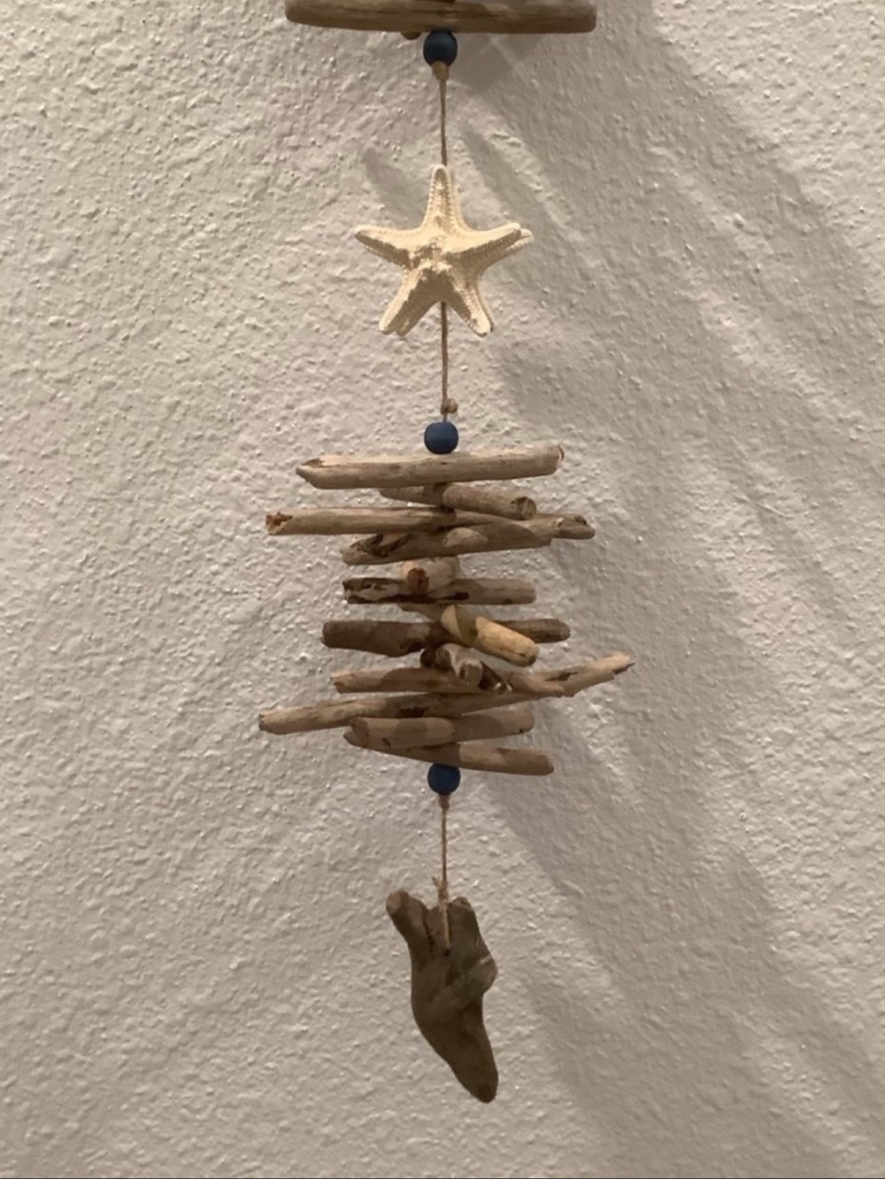 Driftwood Art, Driftwood & Starfish Mobile, Driftwood Coastal Decor - Picture 4 of 6